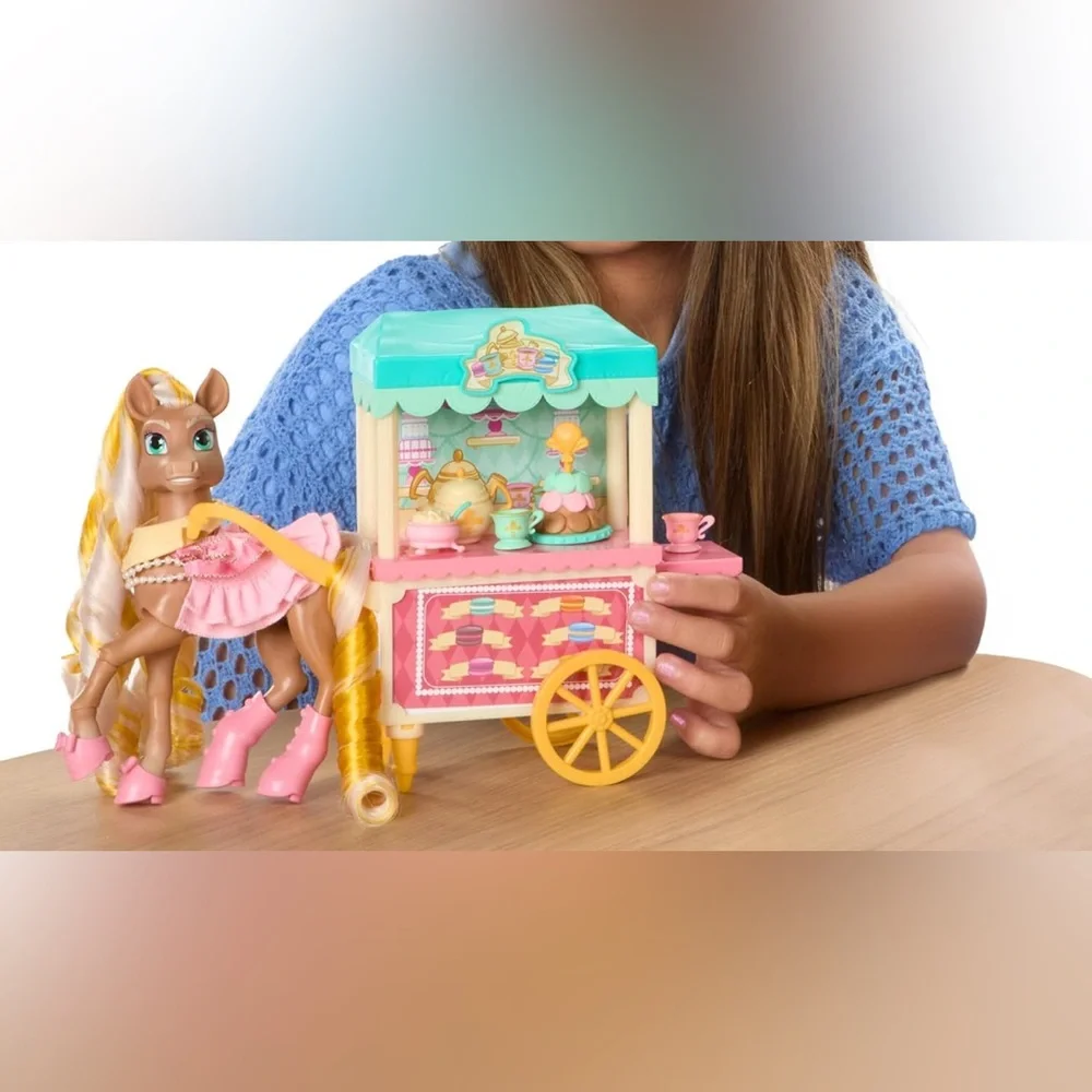 Wild Manes Pony playset & bakery cafe cart NEW poseable little ponies